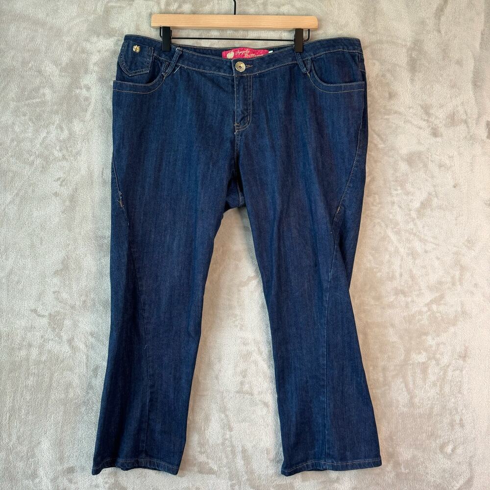 Apple Bottom Jeans Women 18 Vintage Y2K Denim Low Rise Flare Leg Embellished